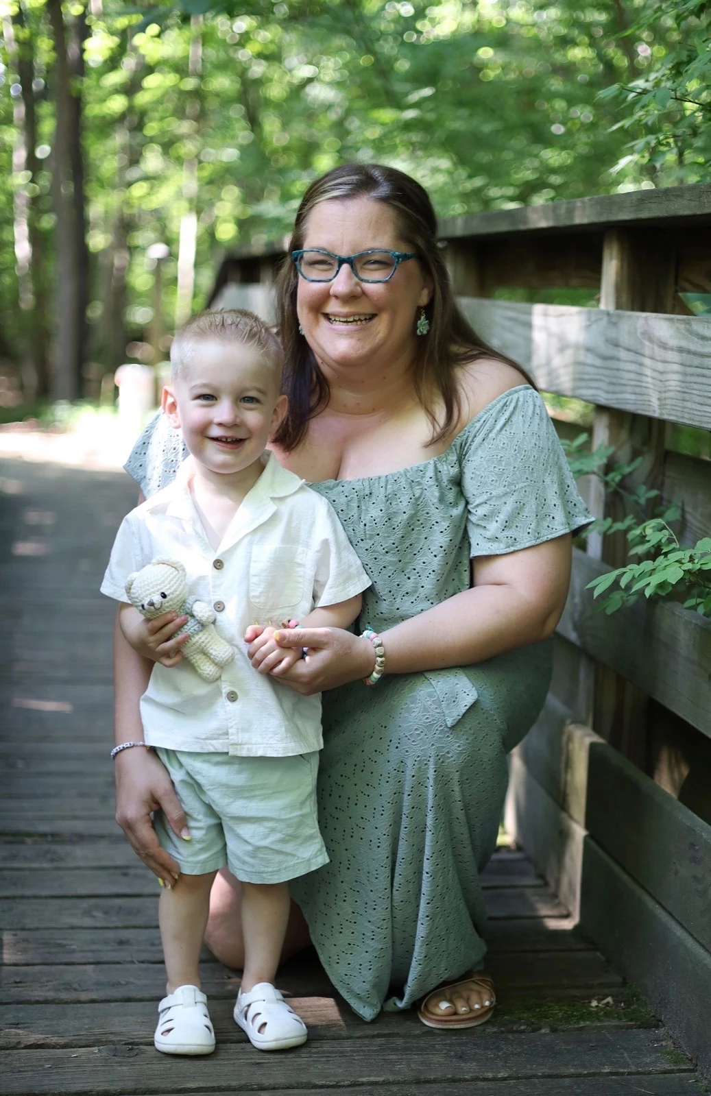 The founder of Aster & Oak with her son, Everett