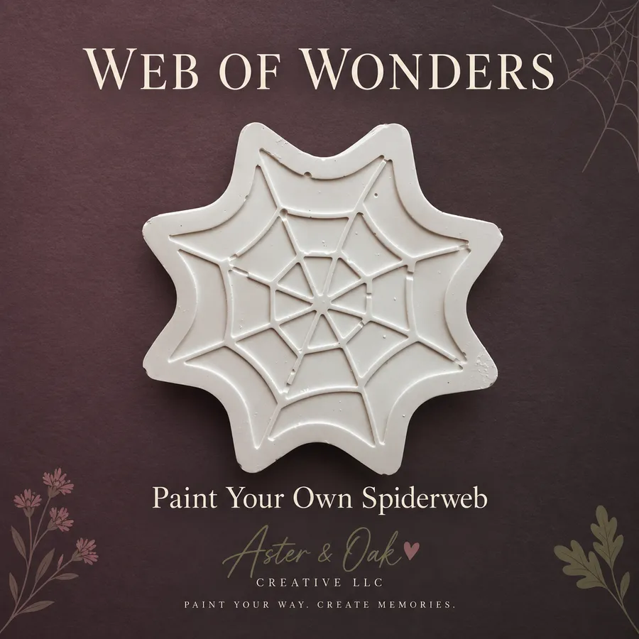 Unpainted spiderweb plaster figure