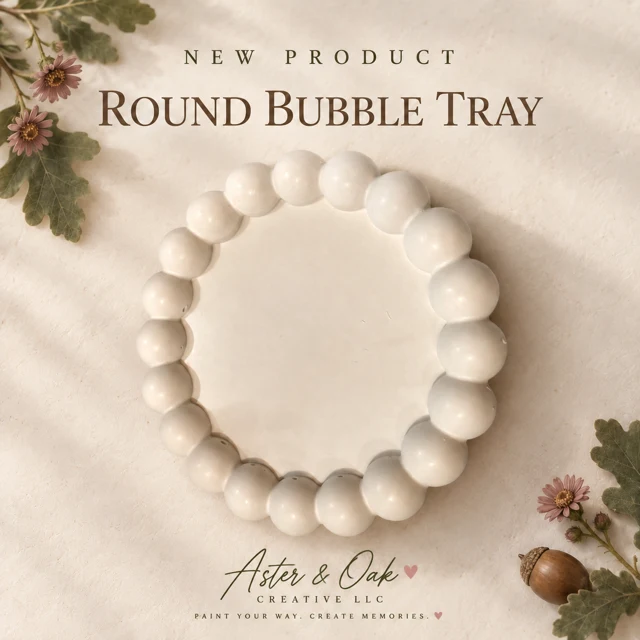 Unpainted round bubble trinket tray